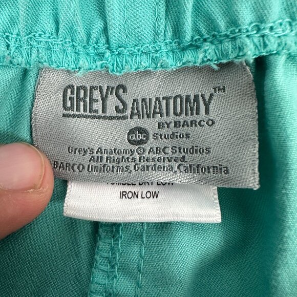 Greys Anatomy By Barco Womens Scrub Pants Size M Tall Polyester/Rayon Aqua - Picture 2 of 7